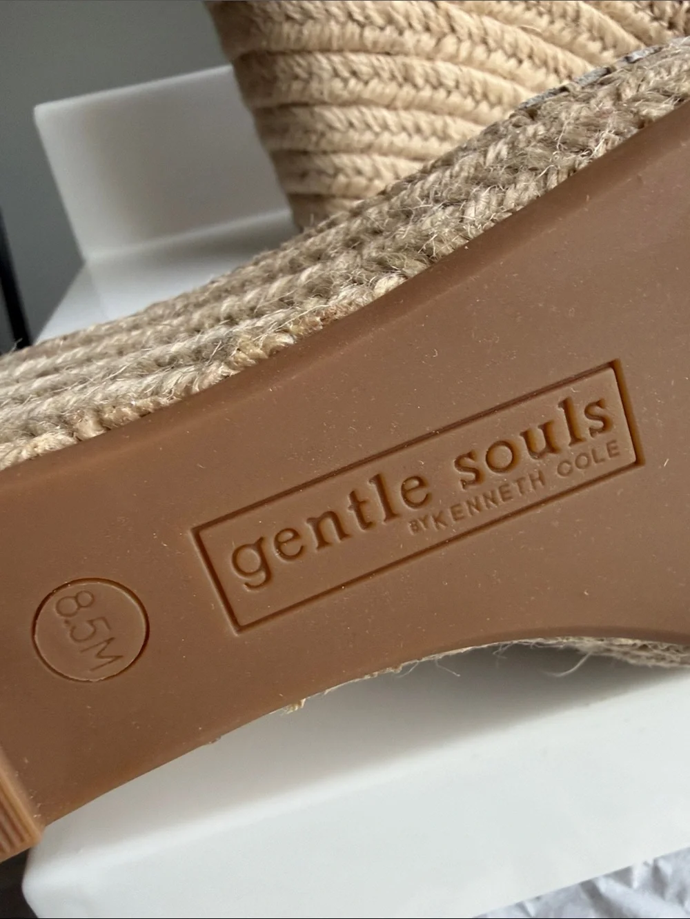 gentle souls Taupe Espadrille Wedge Sandals